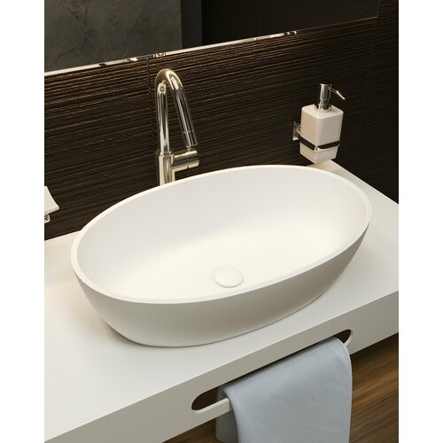 Раковина накладная в ванную Rosina Radostone белая овальная 580х370х140 мм 30900₽