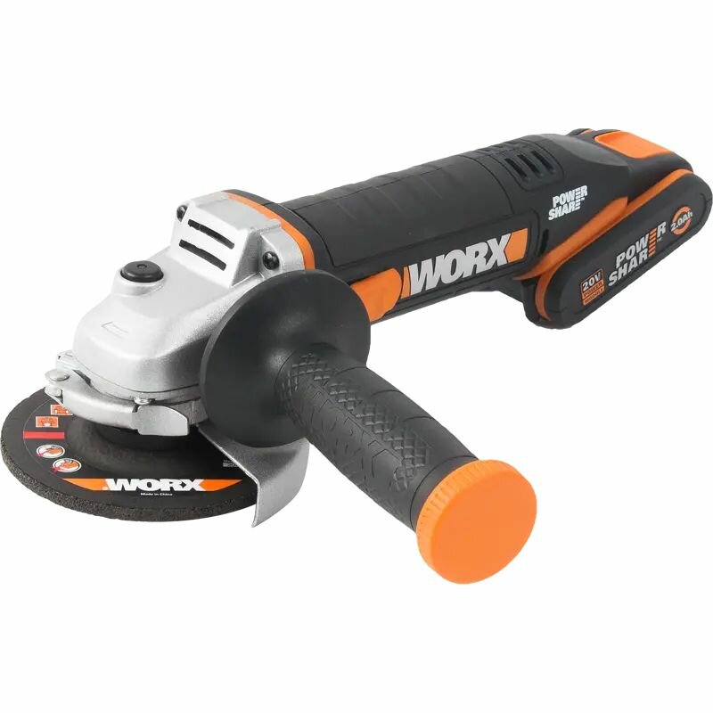 УШМ аккумуляторная Worx WX800 20 В Li-ion 2x2 Ач 115 мм