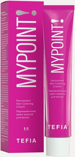 Изображение товара TEFIA Mypoint Перманентная крем-краска для волос, 9.870 очень светлый блондин коричнево-фиолетовый для седых волос, 60 мл
