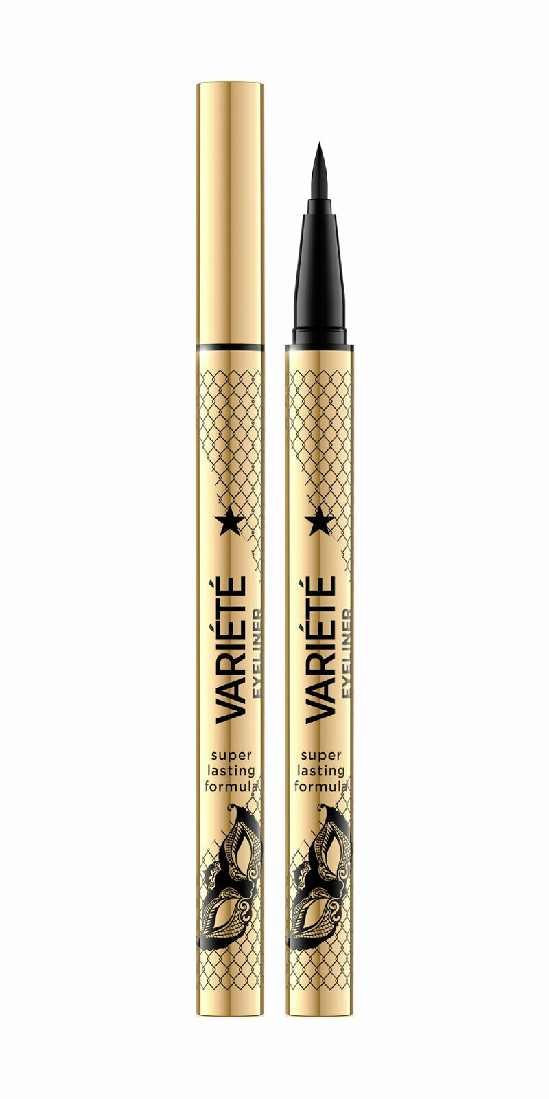Подводка-фломастер `EVELINE` EYELINER VARIETE водостойкая 24H, тон ultra black