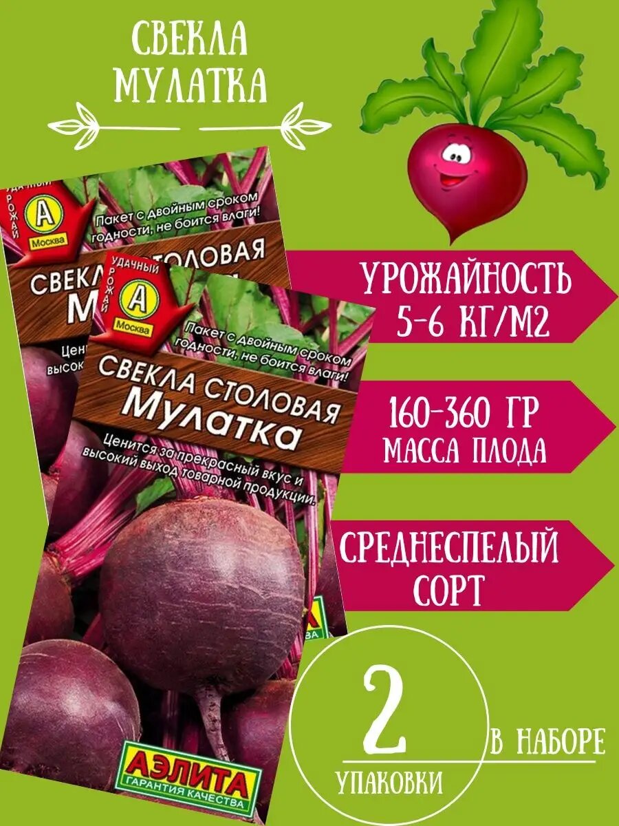 Семена Свекла Столовая Мулатка 2г 2 упаковки