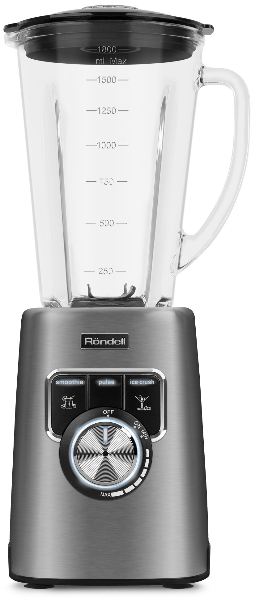 блендер RONDELL RDE-1250 1500Вт чаша 1,8л стекло графит - фото №8