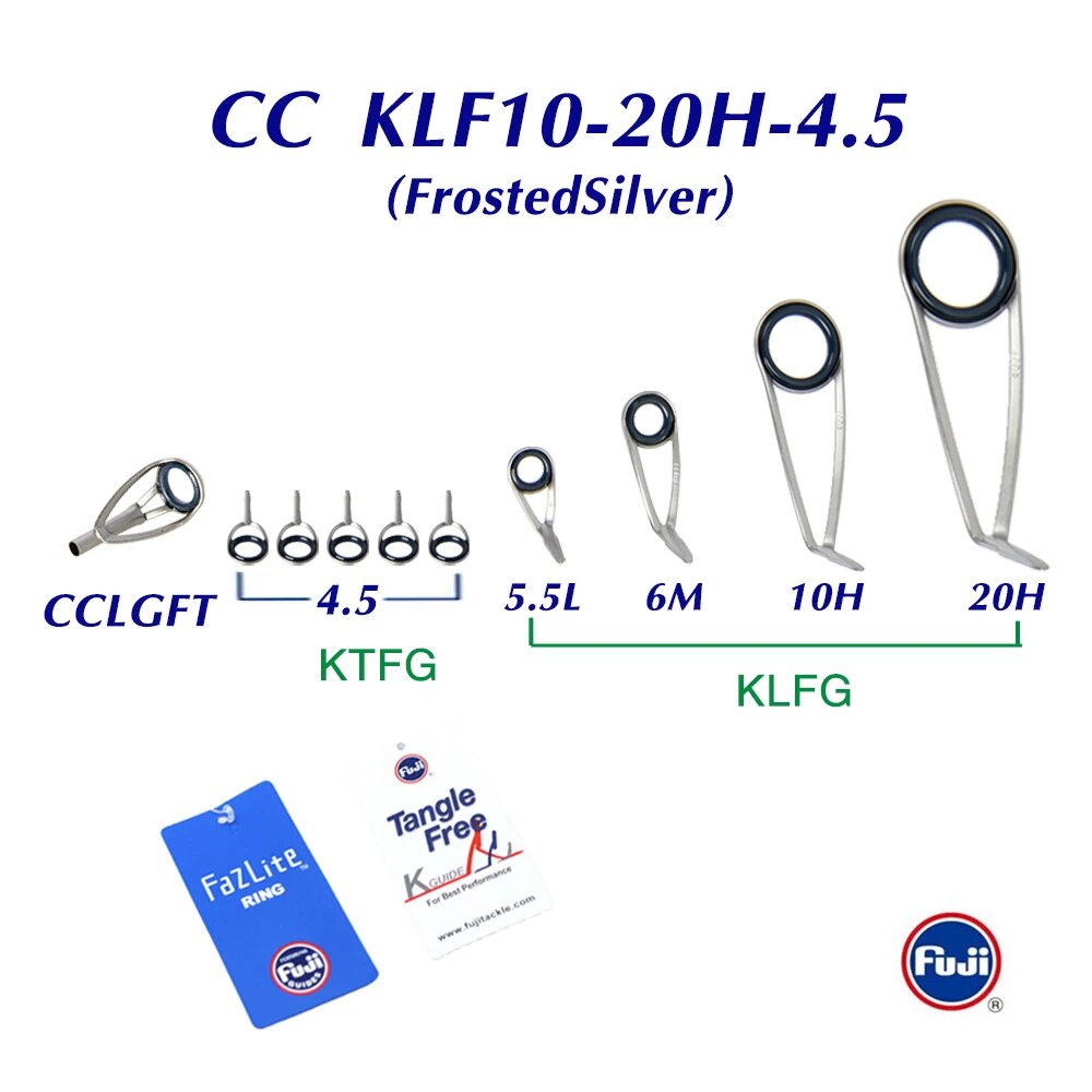 Направляющие кольца Fuji CCKL L M H Mid Night Blue Eye для удочек 5-9 футов CC KLF10-20H-4.5 LGFT4.5-1.0