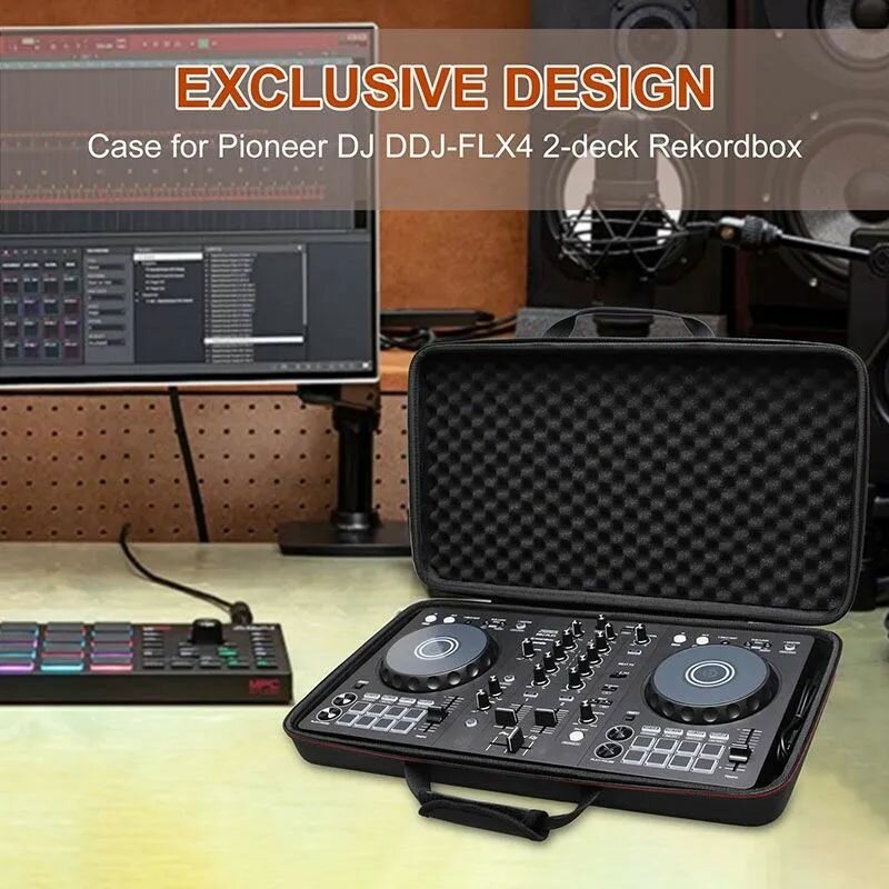 Жесткий чехол из ЭВА для Pioneer DJ DDJ FLX4 2 deck/Rekordbox 400 DJ Controller Наружная защитная сумка для хранения (только чехол)