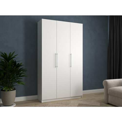 Шкаф распашной Калифорния-3 Белый для одежды трёхдверный 120*200*40 Мегамебель