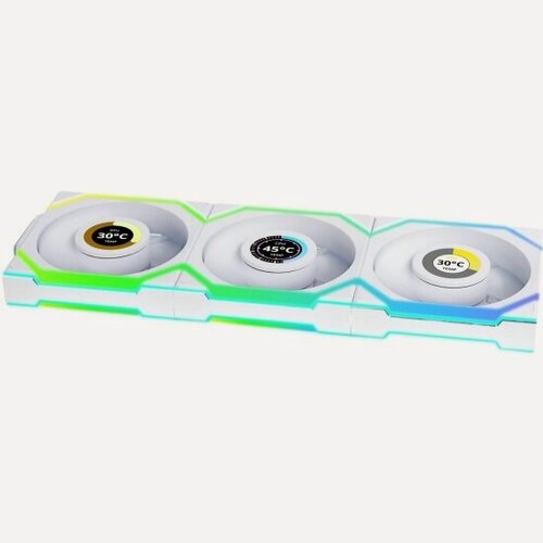 Изображение товара Вентиляторы для корпуса Lian LI UNI FAN SL WIRELESS LCD 120 Reverse White 3шт (G99.12RSLLCD1W3W. R0)