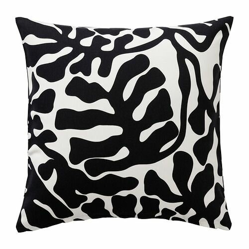 Чехол на подушку икеа GRONKNAVEL, черно-белый, 50x50 см