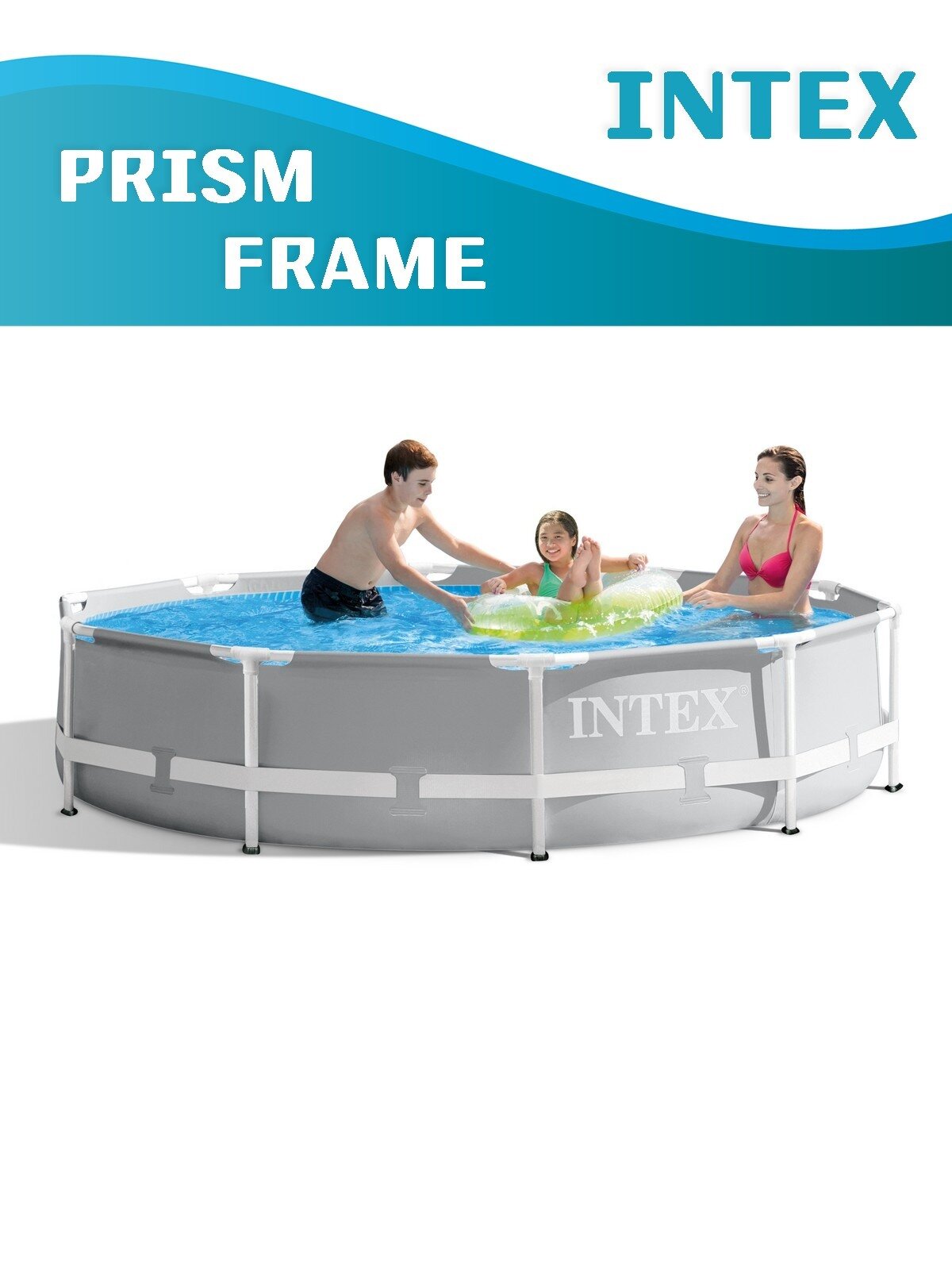 Бассейн каркасный Intex 26700 Prism Frame 305x76 см, круглый, серый — фото 1