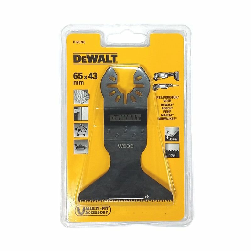 Погружное пильное полотно по дереву для многофункционального инструмента DEWALT DT20705 43 x 65 мм