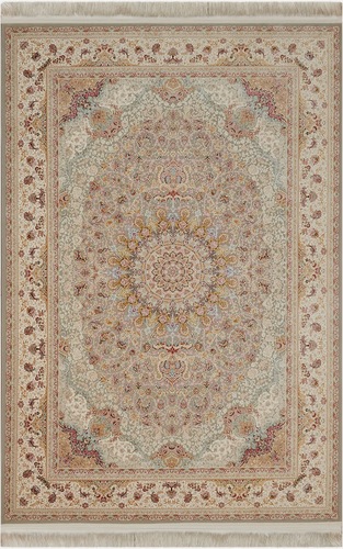 Изображение товара Ковер персидский высокоплотный с рельефным ворсом "JZ006 светло-бежевый" 150х225 см