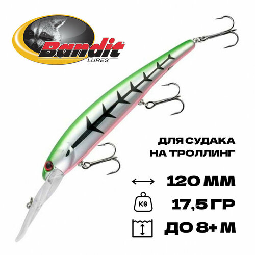 Воблер для троллинга Bandit Walleye Deep, плавающий, 120 мм, 17,5 гр, 5-8 м, #A91