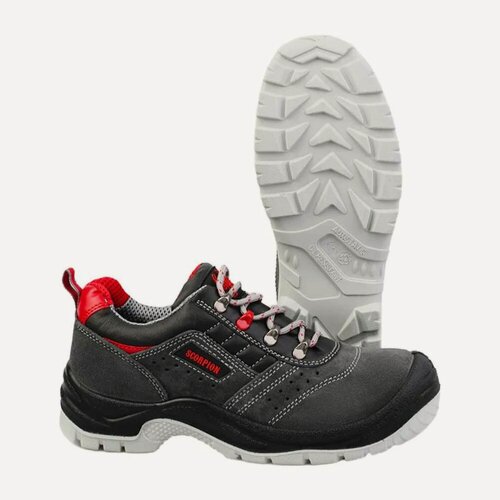 Изображение товара Полуботинки рабочие Скорпион «Старт» темно‑серые, микрофибровый верх, шнурковая застежка, подошва из ТПУ