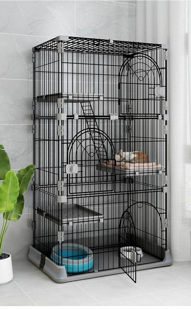 Клетка для кошек Dogland, 3 этажа, 84х61х163 см с поддоном
