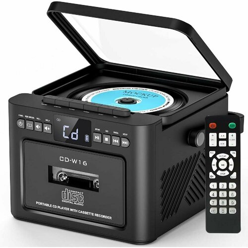 Портативный CD-плеер Boombox с кассетным плеером Bluetooth стереозвук работает от аккумулятора емкостью 5000 мАч 8400₽