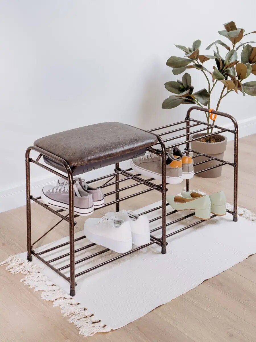 Обувница в прихожую с сиденьем и ящиком