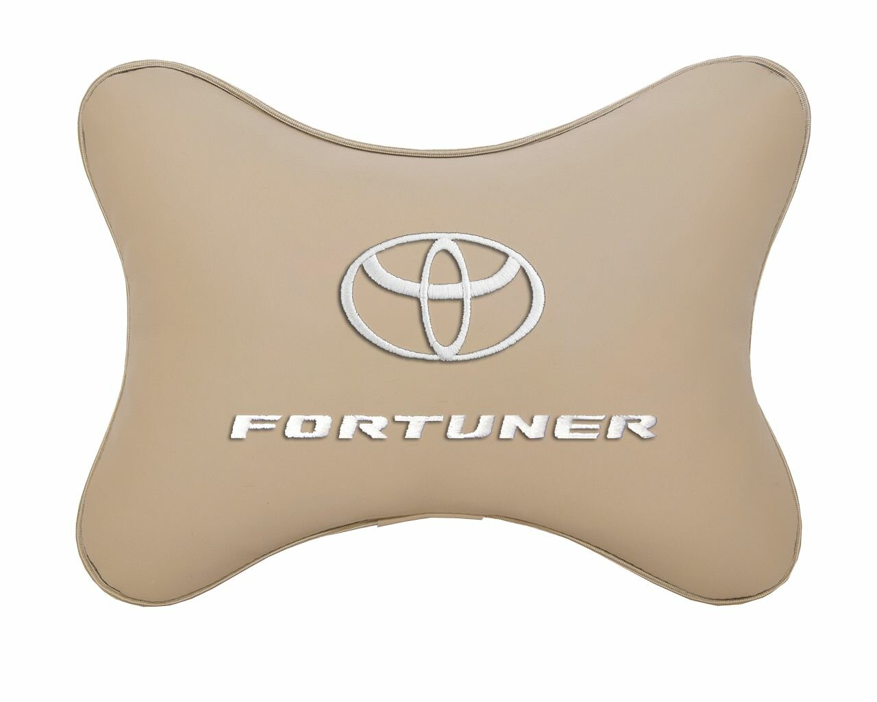 Подушка на подголовник автомобильная бежевая экокожа TOYOTA Fortuner