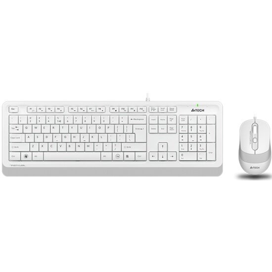 Комплект клавиатура и мышь A4TECH Fstyler F1010 белый/серый USB (1147556)
