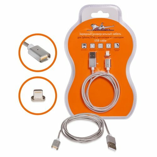 Кабель зарядный, дата-кабель USB - Lightning для IPhone, IPad с магнитным коннек Airline ACHI6M17