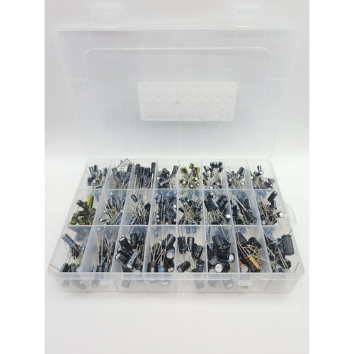 Набор электролитических конденсаторов, 500шт, 24 номинала, (0,1uF-1000uF)