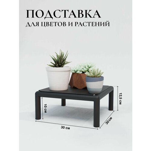 фото Подставка для цветов и растений в стиле лофт металл, черная, 30х30 см delta-loft