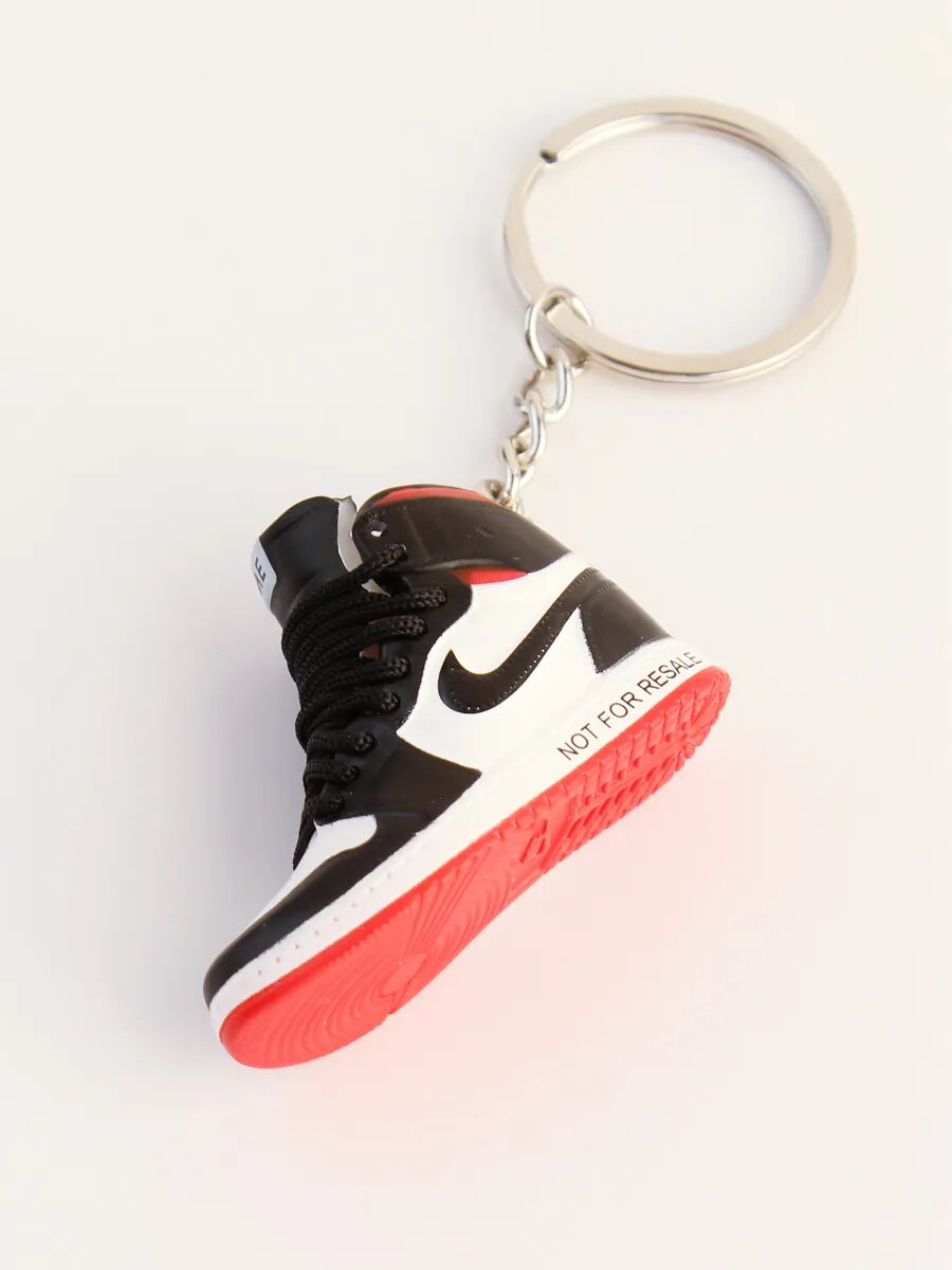 Брелок, красный, белый, черный, серебряный — фото 1