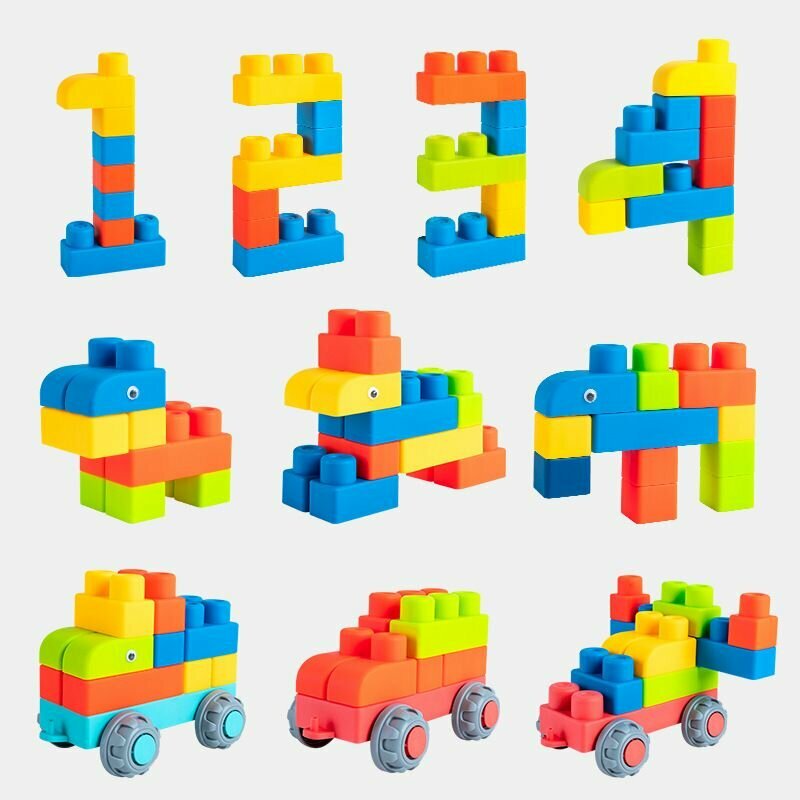 Мягкие резиновые строительные блоки для детей 1-2 лет