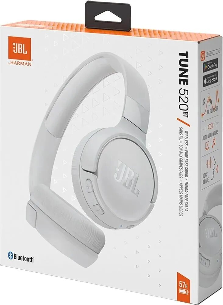 Беспроводные наушники JBL Tune 520BT White(p/n JBLT520BTWHTEU) — фото 1