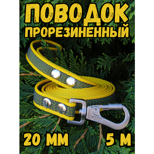 Поводок прорезиненный для средних/крупных пород собак 20мм, 5м DOG JOYS