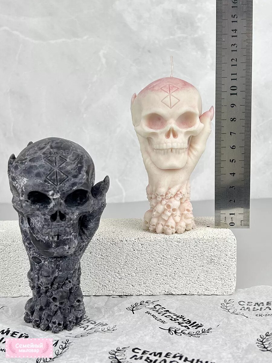 Силиконовая форма / молд для рукоделия для свечей Череп — фото 1
