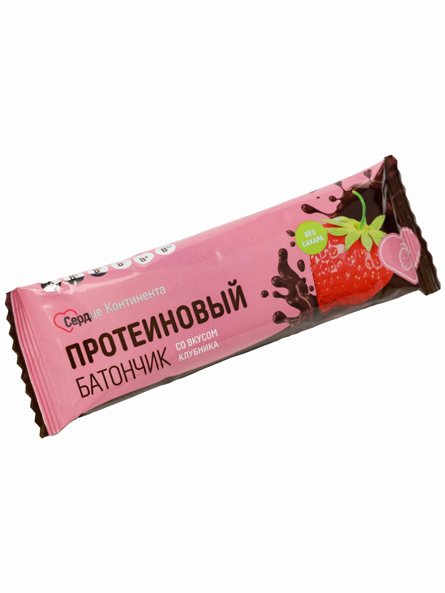 Батончик Протеиновый Сердце Континента Клубника в шок. глаз. 40г