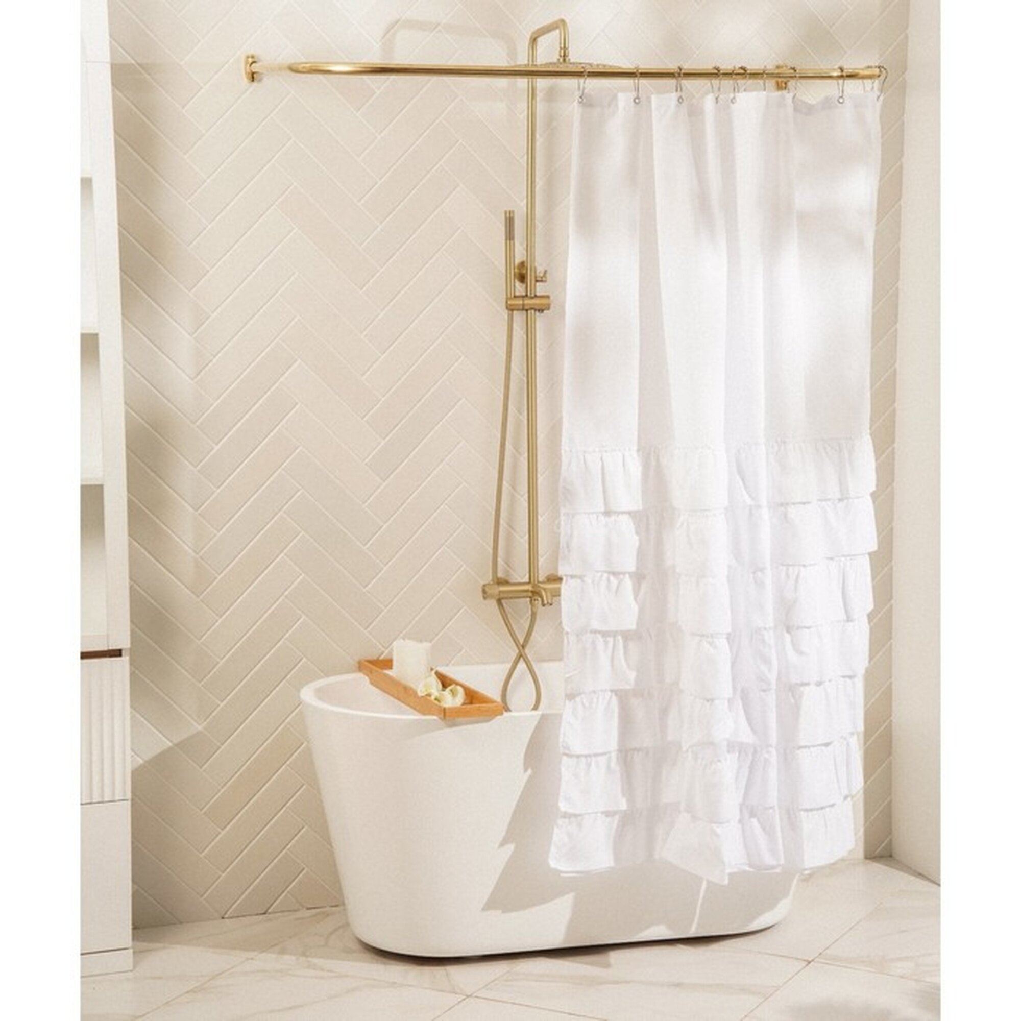 Штора для ванной SL Home с люверсами полиэстер 180×180 см цвет белый