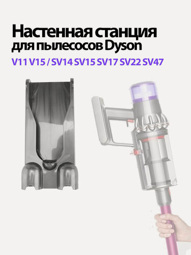Изображение товара Крепление на стену для пылесоса Dyson V11 V15 / SV14 SV15 SV17 SV22 SV47 и двух насадок. Док-станция, настенный держатель