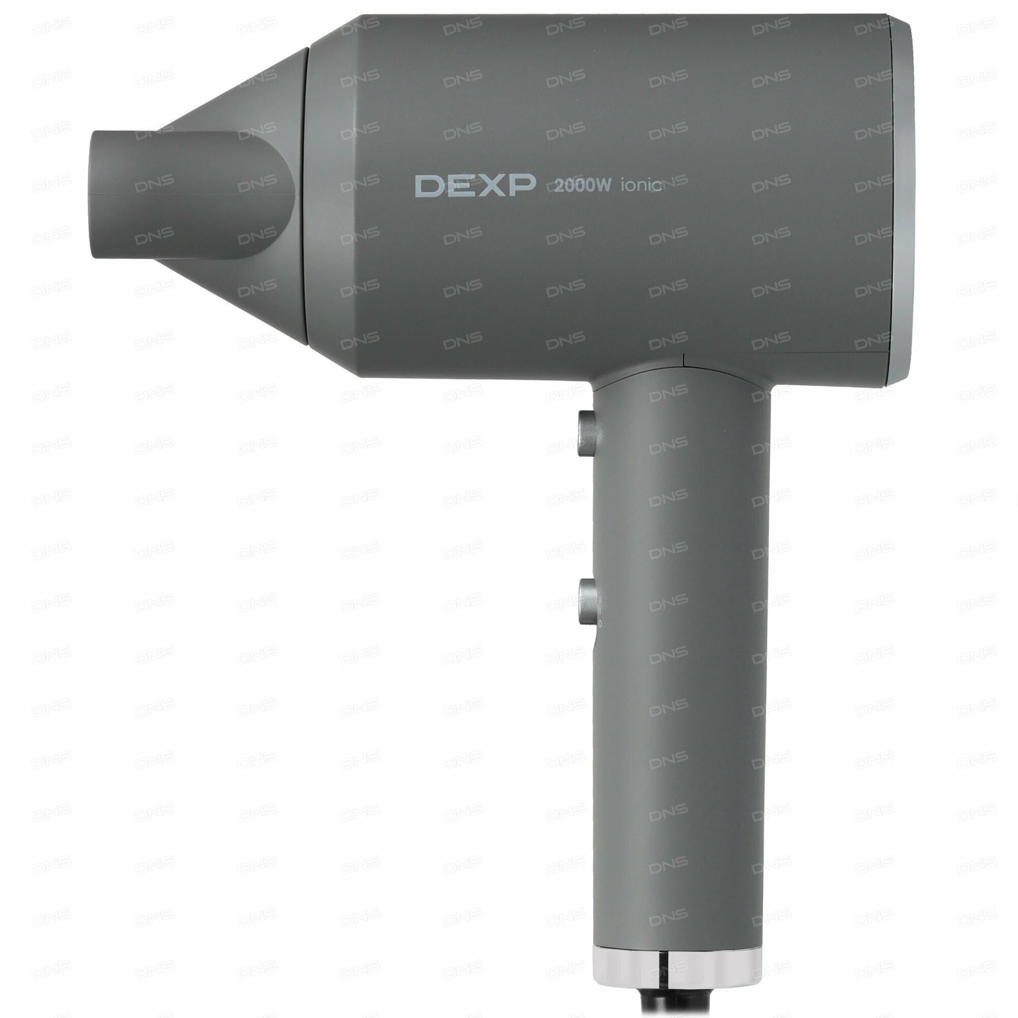 Фен DEXP HD-5933, мощность 2000Вт, 3 температурных режима, ионизация, серый