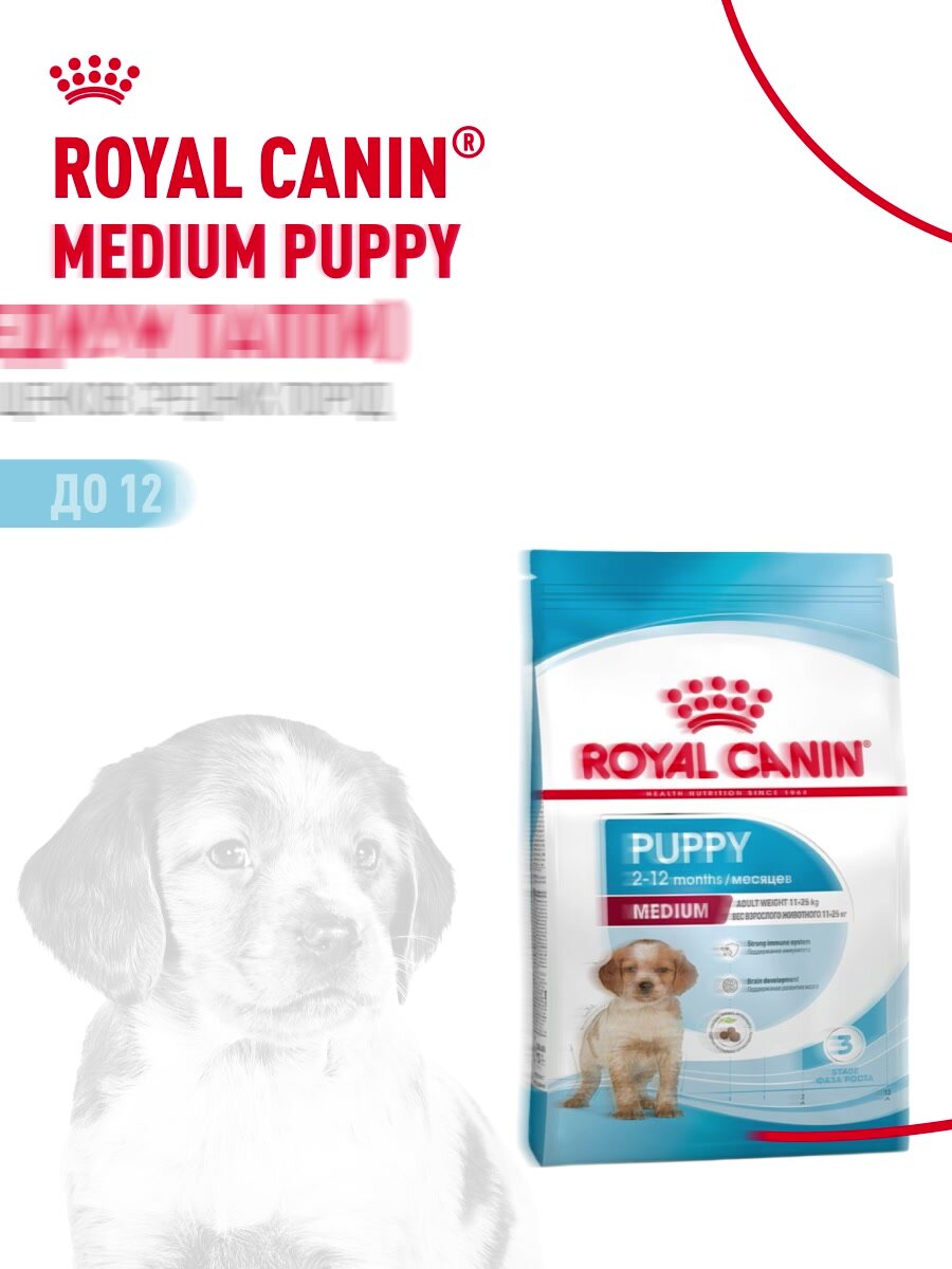 Сухой корм для щенков Royal Canin Medium Puppy для средних пород, 3 кг — фото 1
