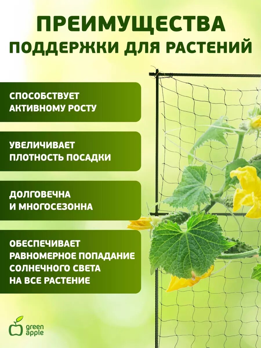 Опора для растений и цветов GREEN APPLE GLSCL-1 0,6х1,8 м поддержка садовая — фото 1