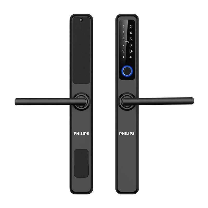 Умный дверной замок Philips Easykey DDL608-5HWS, для узкопрофильных и ПВХ дверей, электронный, врезной, биометрический