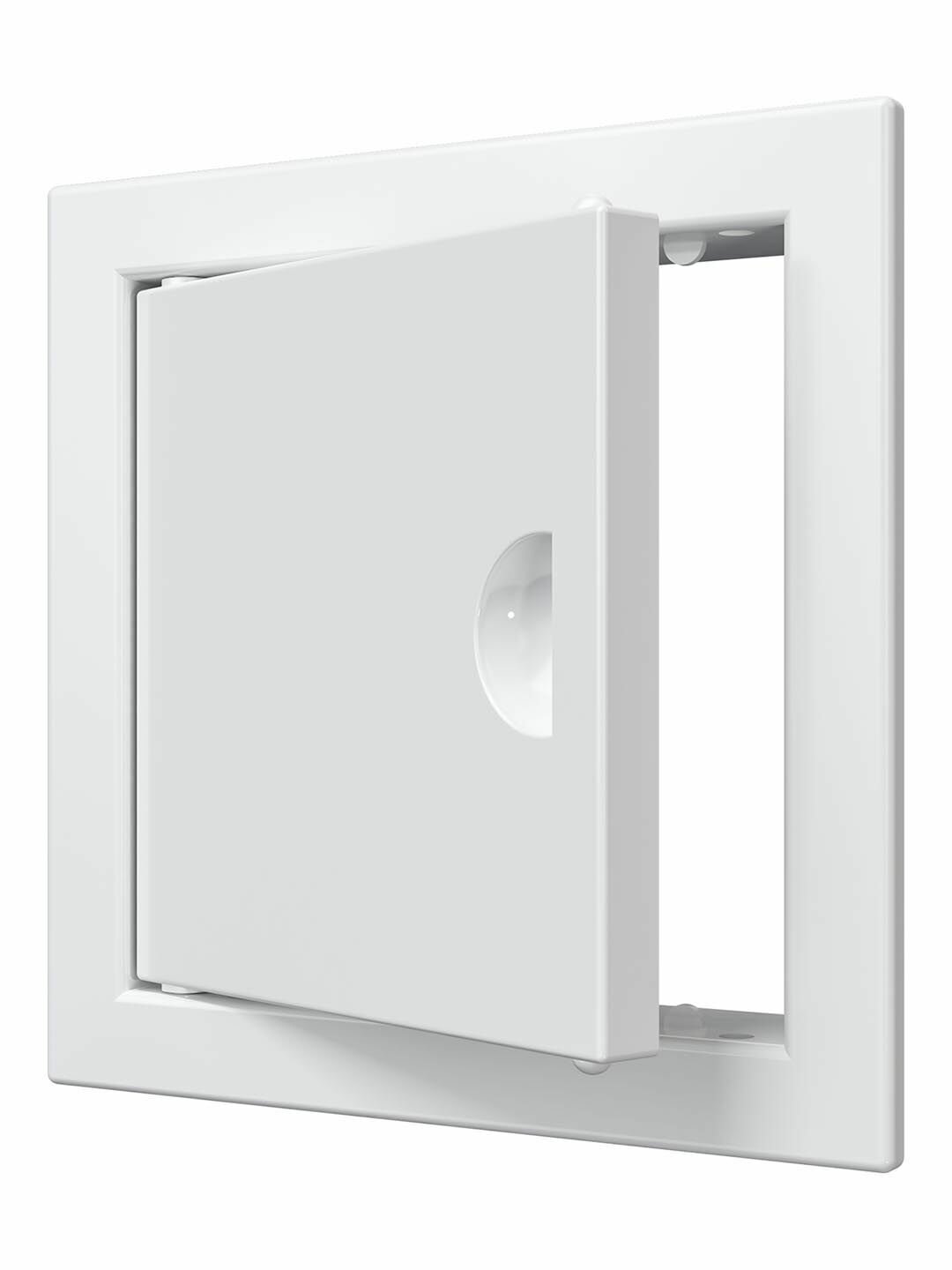 Люк ревизионный ЛР фланец 98х98 ручка 122х122 пластик EVECS белый