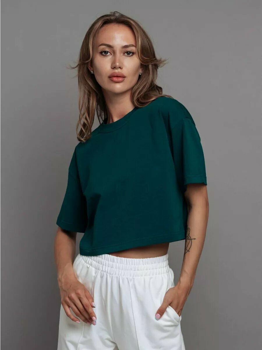 Кроп-топ Телодвижения, размер 170-96-102 (48) L, морская волна — фото 1