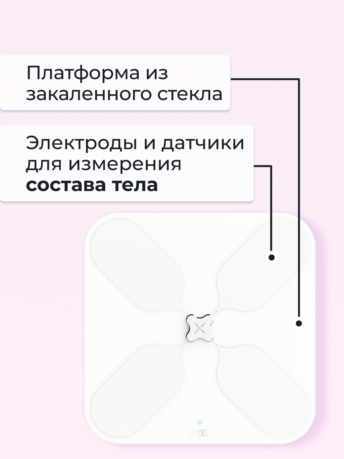 Умные напольные электронные весы Picooc S3 V2 c Wi-Fi, Bluetooth — фото 1