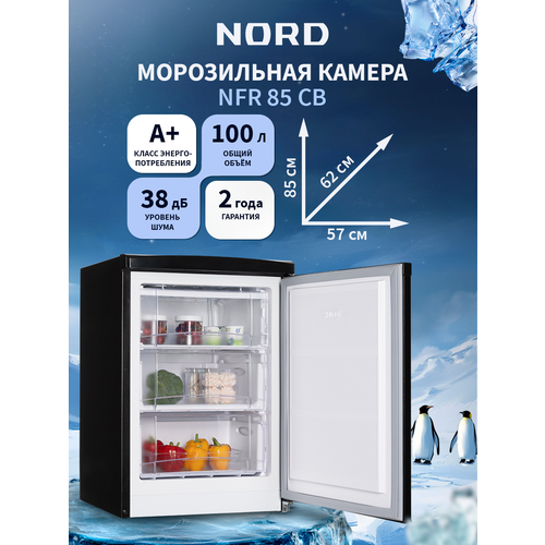 Морозильная камера NORD NFR 85 CB, однокамерная, объемом 100 л, черный
