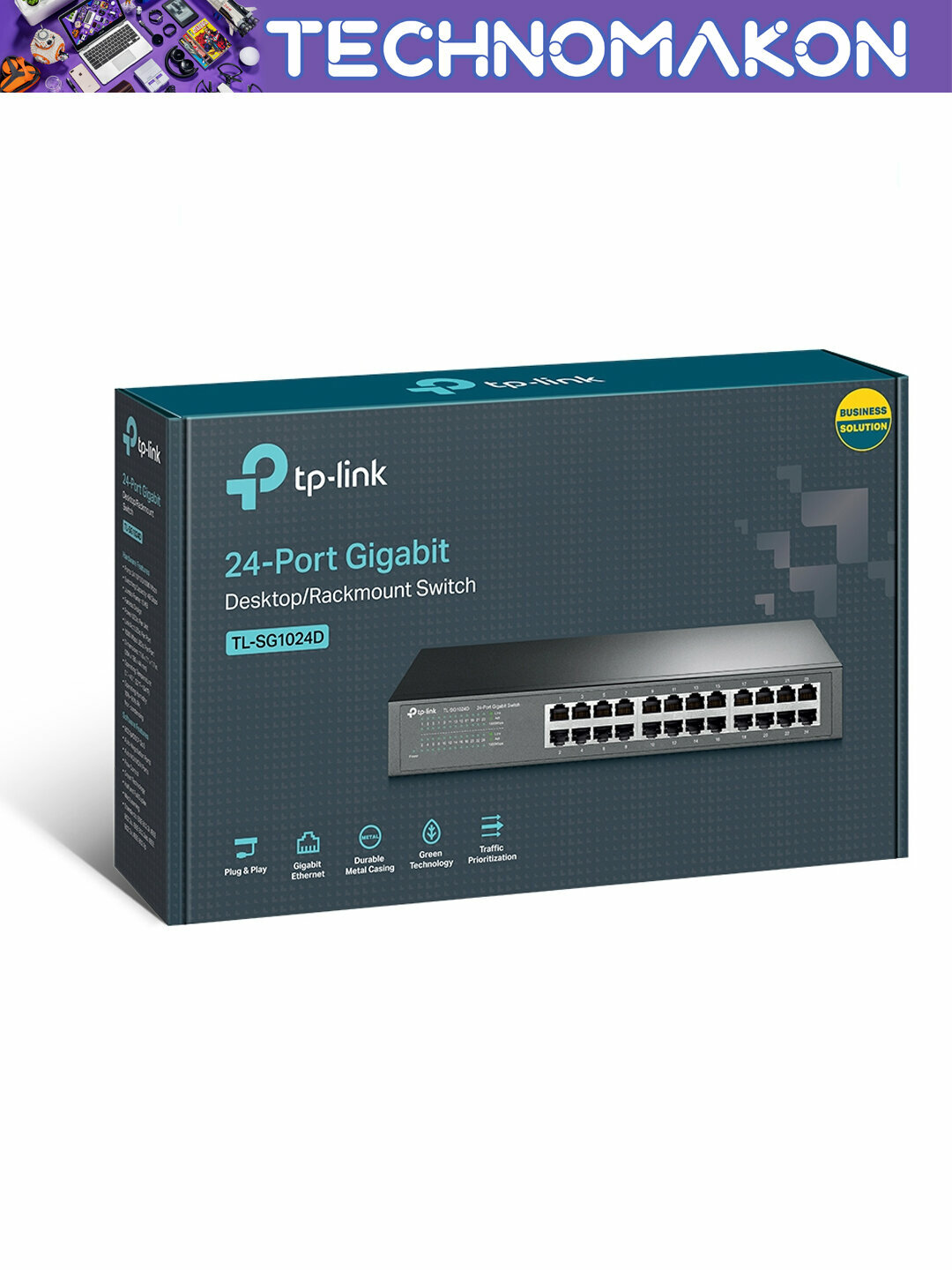 24 портовый гигабитный настольный коммутатор Tp-Link TL-SG1024D, 1000 Мб, Lan свитч