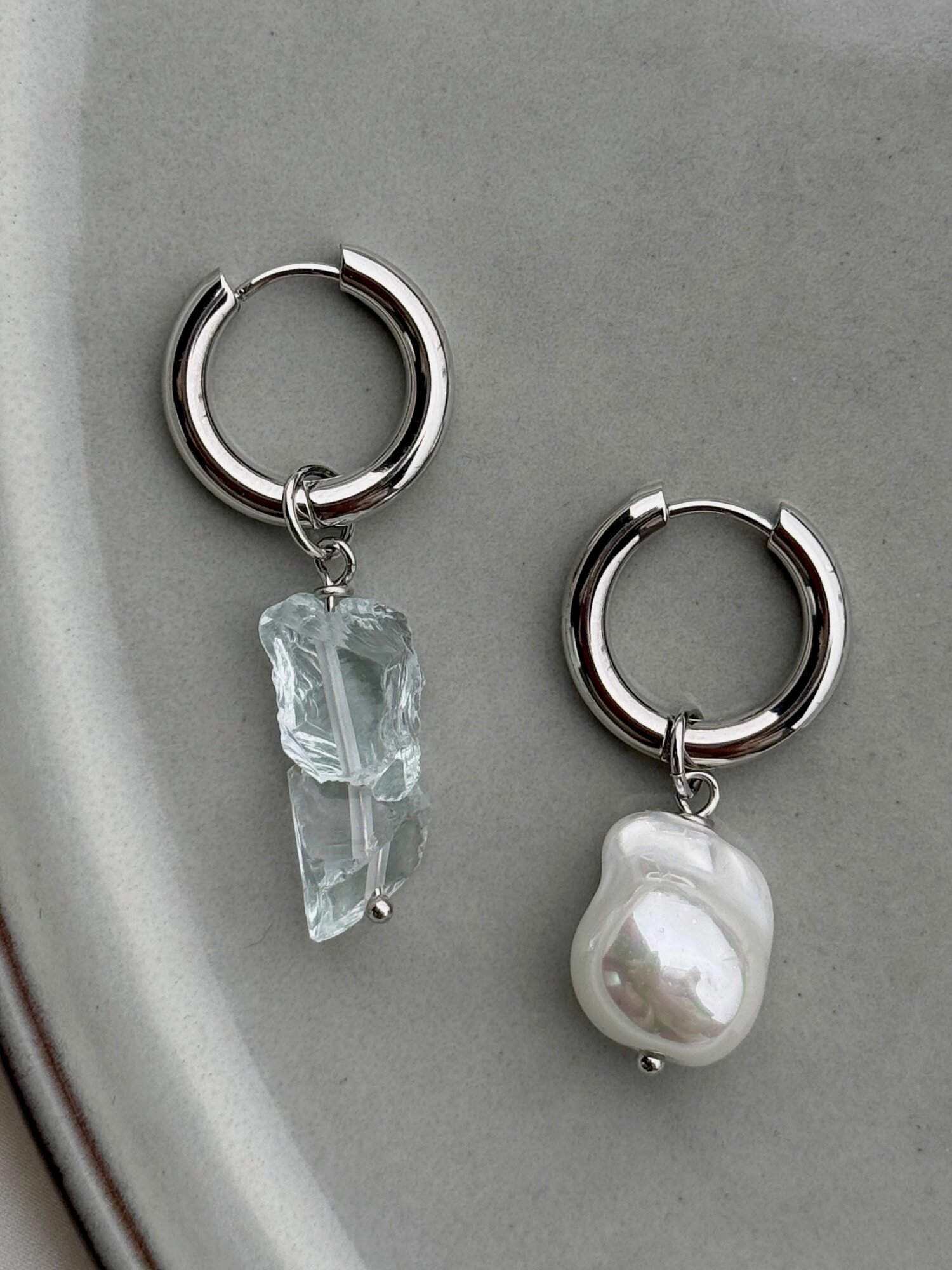 Серьги конго, жемчуг барочный