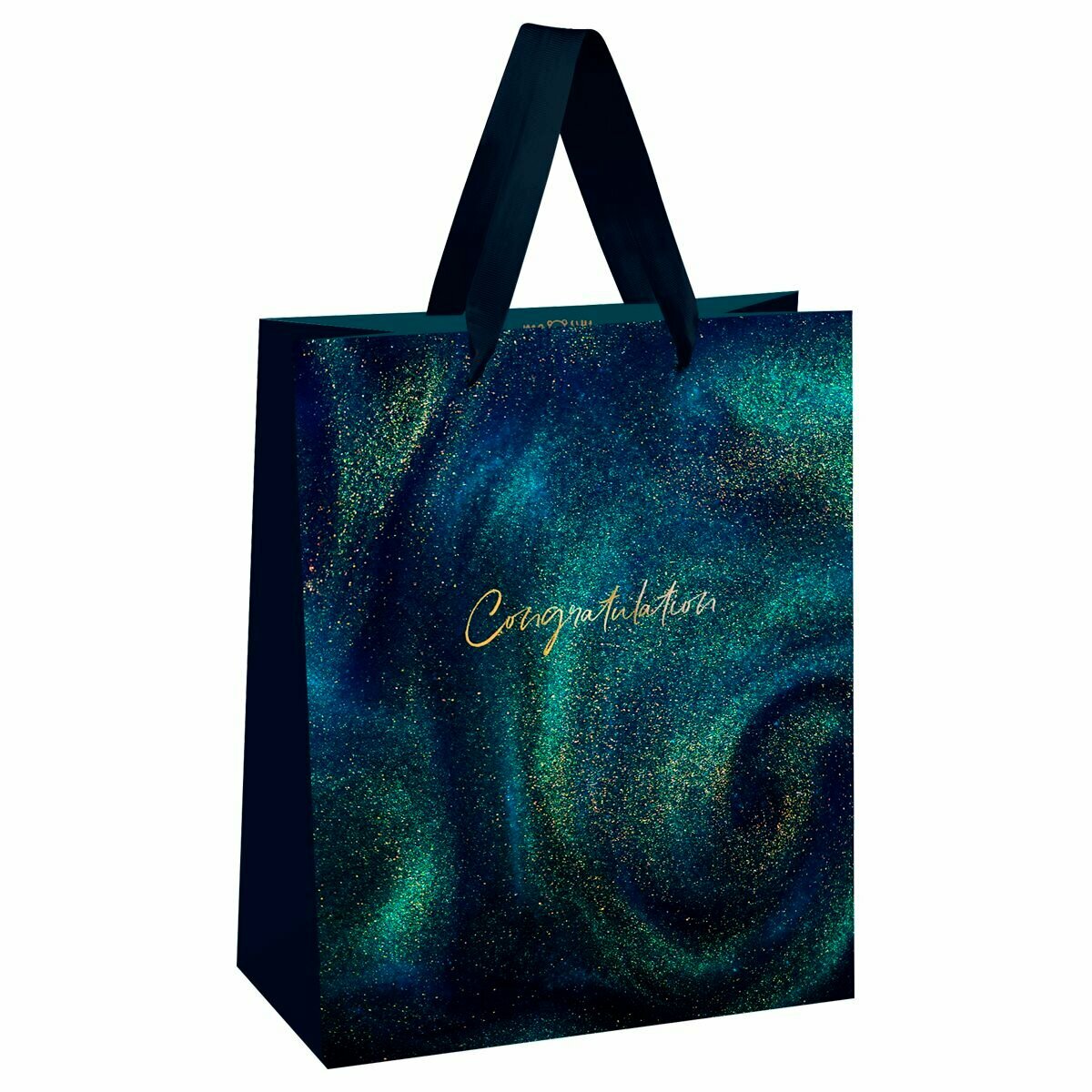 Пакет подарочный Meshu Northern lights 26х32х12 см фольга блестки