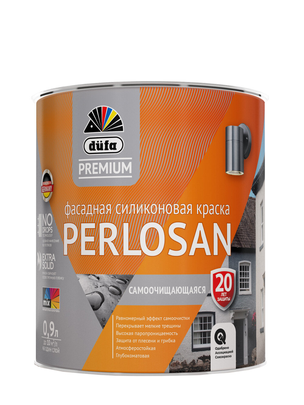 Краска фасадная силиконовая Dufa Premium Perlosan база 1 09 л