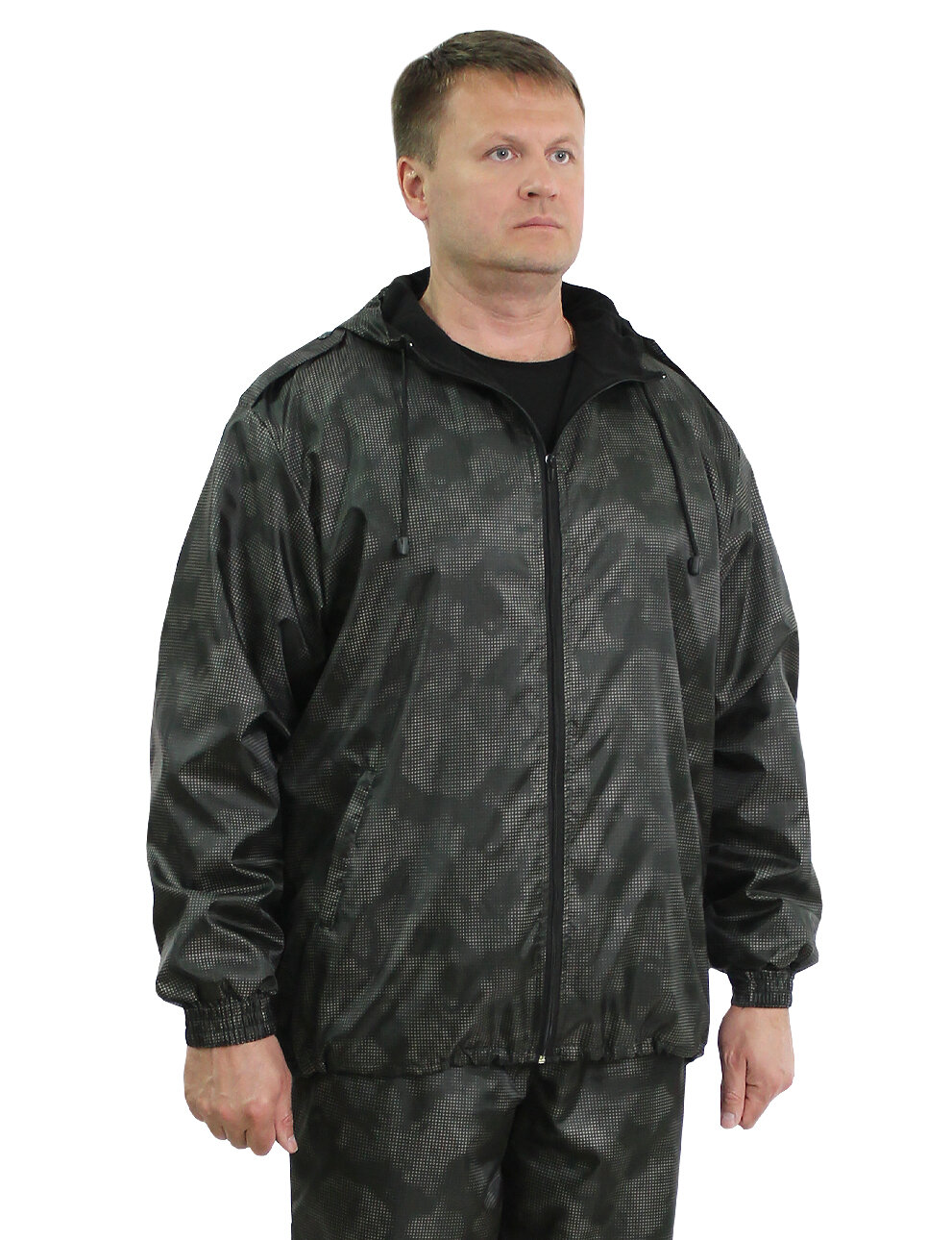 Ветровка Компания БВР демисезонная размер 44-46/170-176 черный серый