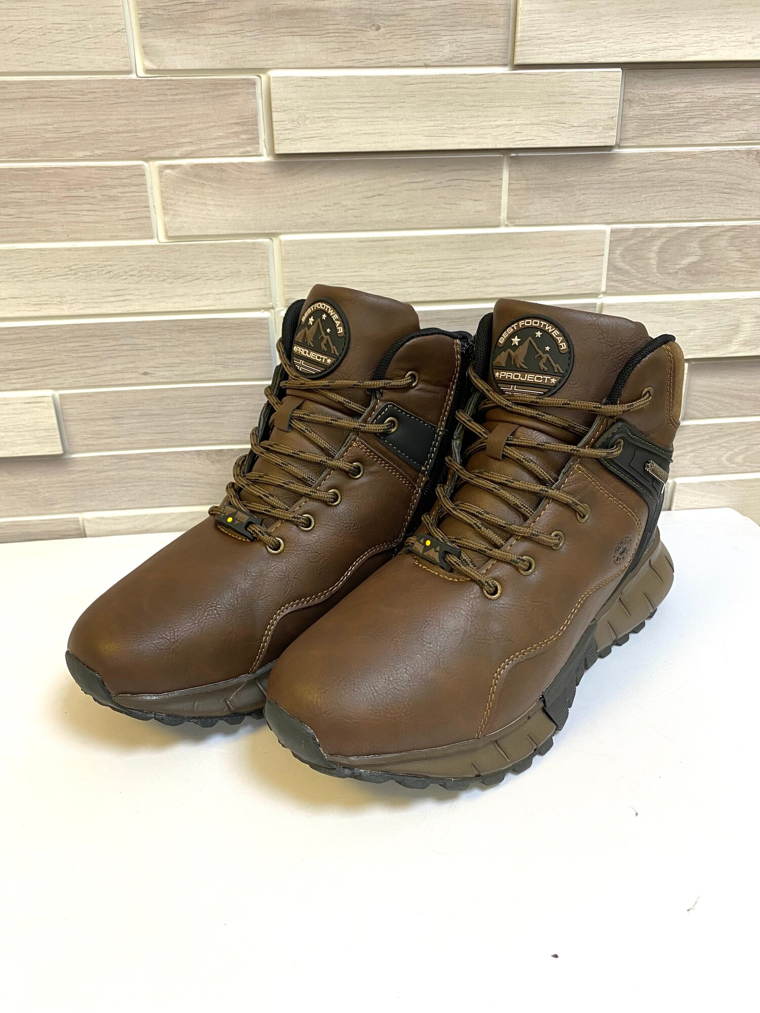 Ботинки берцы, размер 45, светло-коричневый/черный — фото 1