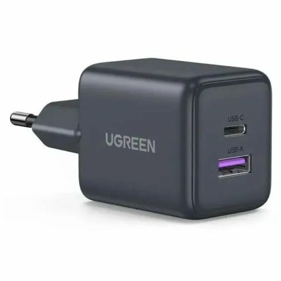 Сетевое зарядное устройство Ugreen X516 30Вт USB-C и USB-A  быстрая зарядка GaN серый(55539)