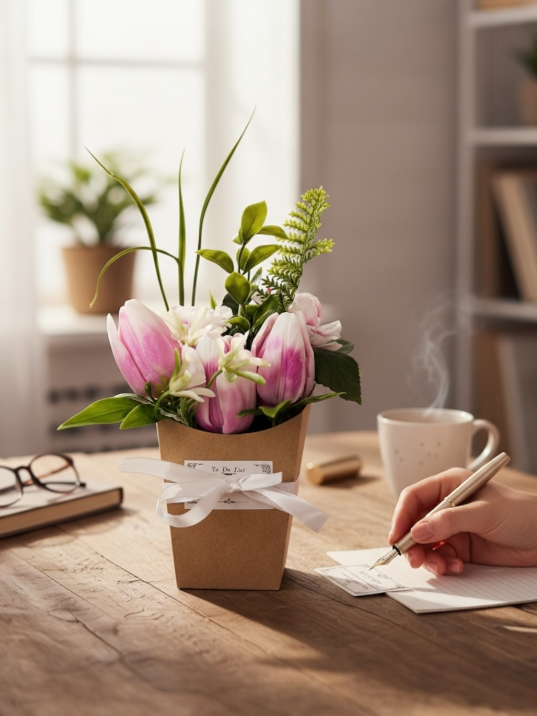 Букет из мыла ручной работы, с открыткой в подарочной коробке