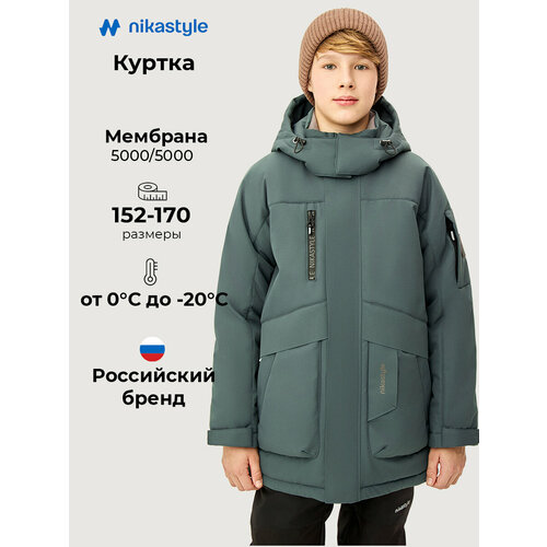 фото Куртка nikastyle, размер 158-80, зеленый