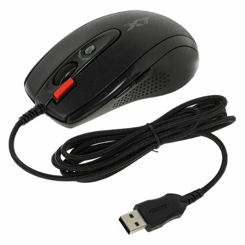 Мышь A4TECH XL-750BK, игровая, лазерная, проводная, USB, черный [xl-750bk usb]